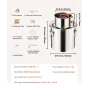 Alcohol Still, 5 Gal / 19 L Stainless Steel Water Alcohol Distiller with Copper Coil, Home Brewing Refining Fermentation Kit wit