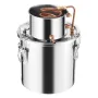 Alcohol Still, 5 Gal / 19 L Stainless Steel Water Alcohol Distiller with Copper Coil, Home Brewing Refining Fermentation Kit wit