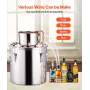 Alcohol Still, 8 Gal / 30 L Stainless Steel Water Alcohol Distiller with Copper Coil, Home Brewing Refining Fermentation Kit wit