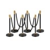 6 PCS Stanchion Post med 4 sorte fløjltov Sandinjektion Hollow Base