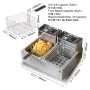 Commercial Electric Deep Fryer, 24L Large Capacity Electric Countertop Fryer with Dual Removable Basket, 5000W Stainless Steel D
