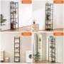 VEVOR Metal Bookshelf, 6-Tier Industrial Bookcase, Tall Narrow Rustic Vintage Storage Bookshelf with Open Shelves, Freestanding 