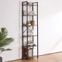 VEVOR Metal Bookshelf, 6-Tier Industrial Bookcase, Tall Narrow Rustic Vintage Storage Bookshelf with Open Shelves, Freestanding 