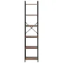 Metal Bookshelf, 6-Tier Industrial Bookcase, Tall Narrow Rustic Vintage Storage Bookshelf with Open Shelves, Freestanding Displa