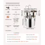 VEVOR Alcohol Still, 5 Gal / 19 L Stainless Steel Water Alcohol Distiller with Copper Coil for Fast Cooling, Dual Condenser Dist