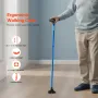 Walking Cane for Man Woman, Folding Walking Stick with 8-Level Adjustable Height and 4-Pronged Pivoting Base, Lightweight & Port