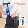 Walking Cane for Man Woman, Folding Walking Stick with 8-Level Adjustable Height and 4-Pronged Pivoting Base, Lightweight & Port