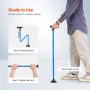 Walking Cane for Man Woman, Folding Walking Stick with 8-Level Adjustable Height and 4-Pronged Pivoting Base, Lightweight & Port