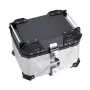 Motorcycle Top Case, Universal Aluminum Alloy Motorbike Tail Box with Leather Lining, 45L Waterproof Detachable Motorcycle Top B