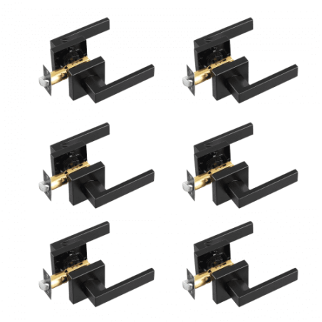 e Door Handle 6 Pack Matte Black Door Lever Interior Reversible Lever