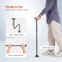VEVOR Walking Cane for Man Woman, Folding Walking Stick with 8-Level Adjustable Height, 4-Pronged Pivoting Base, Lightweight & P