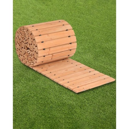 16 ft L x 17 in W Straight Wooden Garden Pathway Roll Out Garden Walkway