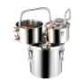 Alcohol Still, 3 Gal / 11.4 L Stainless Steel Water Alcohol Distiller with Copper Coil for Fast Cooling, Dual Condenser Distille