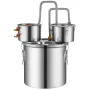 VEVOR Alcohol Still, 8 Gal / 30 L Stainless Steel Water Alcohol Distiller with Copper Coil for Fast Cooling, Dual Condenser Dist