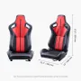 VEVOR Racing Seat, 2 Set, Adjustable Racing Cockpit with Wide Angle Reclining & High-Resilience Foam, Comfortable Racing Chair w