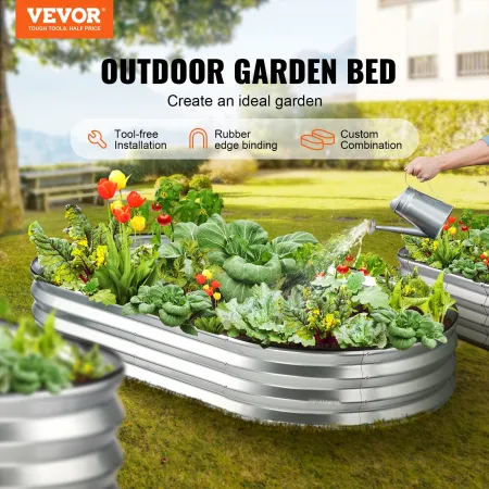 Højbed, 71,9 x 36,4 x 11 tommer galvaniseret metalplantekasse