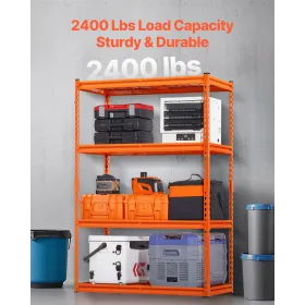 VEVOR Storage Shelves, 2400 lbs, 4 Tier Heavy Duty Garage Shelving, 20" D x 40" W x 60" H Adjustable Metal Shelves for Industria