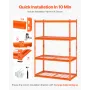VEVOR Storage Shelves, 2400 lbs, 4 Tier Heavy Duty Garage Shelving, 20" D x 40" W x 60" H Adjustable Metal Shelves for Industria