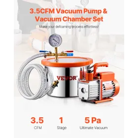 5,7 L (1,5 gallon) vakuumkammer og 100 l/min (3,5 CFM)