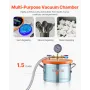 5.7 L(1.5 Gallon) Vacuum Chamber and 100 L/min(3.5 CFM) Pump Kit, Stainless Steel Chamber, Single Stage Vacuum Pump Degassing Ch