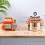 5.7 L(1.5 Gallon) Vacuum Chamber and 100 L/min(3.5 CFM) Pump Kit, Stainless Steel Chamber, Single Stage Vacuum Pump Degassing Ch