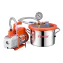 5.7 L(1.5 Gallon) Vacuum Chamber and 100 L/min(3.5 CFM) Pump Kit, Stainless Steel Chamber, Single Stage Vacuum Pump Degassing Ch