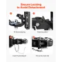 VEVOR Justerbar Pintle Hook, 20000 lbs, Pintle Hook Hitch til 2-tommer Hitch Hook Military Receiver, Kombination 2-5/16-tommer