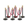 6 PCS Stanchion Post med 4 røde fløjlstov og sandinjektion Hollow Base