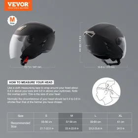 motorcykelhjelm, 3/4-Face, Smart Street ABS & High