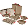 Baking Pans Set, 10-Piece, Nonstick Carbon Steel Cookware Sheets & Trays, Stackable Kitchen Oven Bakeware Cooking Sets with Sili