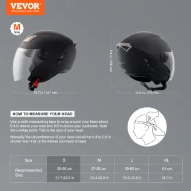 motorcykelhjelm, 3/4-Face, Smart Street ABS & High