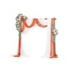 Kunstig bryllupsbue blomster kit orange med 2 stk blomster 3 stk gardiner