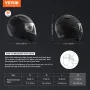 VEVOR Motorcycle Helmet, Unmasked, Smart Street ABS & High Density Helmet with Slot & Interchangeable Lens, DOT Approved Comfort