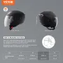 VEVOR Motorcycle Helmet, 3/4-Face, Smart Street ABS & High Density Helmet with Bluetooth Communications & Interchangeable Lens, 