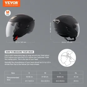 Motorcycle Helmet, 3/4-Face, Smart Street ABS & High Density Helmet with Bluetooth Communications & Interchangeable Lens, DOT Ap