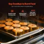 Baking Pans Set, 3-Piece, Nonstick Carbon Steel Cookware Sheets & Trays, Stackable Kitchen Oven Bakeware Cooking Sets with Silic