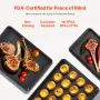 Baking Pans Set, 3-Piece, Nonstick Carbon Steel Cookware Sheets & Trays, Stackable Kitchen Oven Bakeware Cooking Sets with Silic