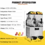 Kommerciel slushy maskine, 2 x 12l / 3.2 Gal Double Bowl, 48