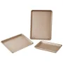 Baking Pans Set, 3-Piece, Nonstick Carbon Steel Cookware Sheets & Trays, Stackable Kitchen Oven Bakeware Cooking Sets with Silic