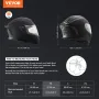 VEVOR Motorcycle Helmet, Full Face, Smart Street ABS & High Density Helmet with Bluetooth Slot & Interchangeable Lens, DOT Appro