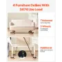 VEVOR Furniture Dolly, Maximum Load 3474 lbs, Heavy Duty Furniture Movers with 5 360° Rotation Wheels, Carbon Steel Panel, Furni
