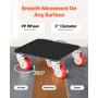 Furniture Dolly, Maximum Load 3474 lbs, Heavy Duty Furniture Movers with 5 360° Rotation Wheels, Carbon Steel Panel, Furniture L
