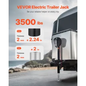 VEVOR Electric Trailer Jack, 3500 lbs, Heavy Duty RV Electric Power Tongue Jack with 2 Way Connector, Memory Function, Crank Han
