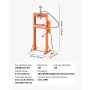 Hydraulic Shop Press, 20 T H-Frame Pneumatic Shop Press with Press Plate, Stable Garage Floor Adjustable Hydraulic Press with Tr