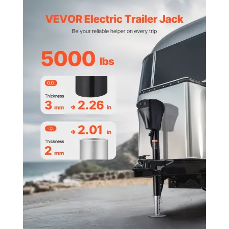 VEVOR Electric Trailer Jack, 5000 lbs, Heavy Duty RV Electric Power Tongue Jack with 7-pin Connector, Manual Crank Handle & Weat