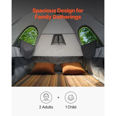 VEVOR Pickup Truck Telt, Passer 5,0-5,2 ft Truck Telte til Camping, Vandtæt PU2000mm 2-3 Person Sleeping Truck Bed Telt med Dou