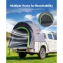 VEVOR Pickup Truck Telt, Passer 5,0-5,2 ft Truck Telte til Camping, Vandtæt PU2000mm 2-3 Person Sleeping Truck Bed Telt med Dou