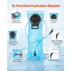 Hydration Rygsæk, 15L isoleret Hydration Pack Rygsæk med 3L TPU
