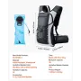VEVOR Hydration Rygsæk, 15L isoleret Hydration Pack Rygsæk med 3L TPU vandblære, Vandrevandsrygsæk med opbevaringsplads