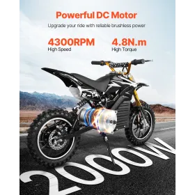 2000W Electric Brushless DC Motor Kit - 48V 4300rpm Motor with Upgraded Speed Controller and Throttle Grip Kit for Go Karts E-Bi